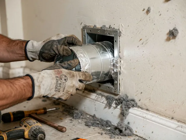 Professional dryer vent repair and installation by West Palm Beach Dryer Vent Cleaning in West Palm Beach