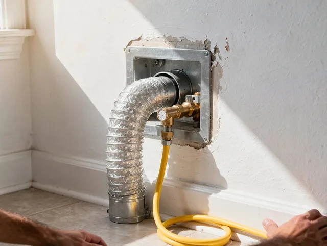 West Palm Beach Dryer Vent Cleaning certified technician performing specialized gas dryer vent cleaning in West Palm Beach